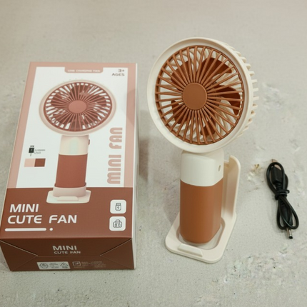 Mini Fan – Portable USB Rechargeable Handheld Cooling Fan for Kids & Adults, Stand/Base Included