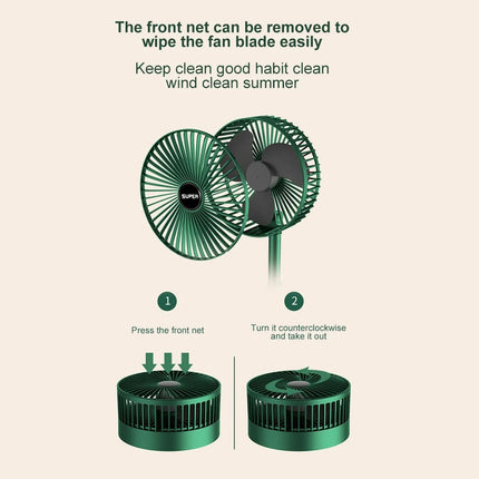 Rechargeable - Portable Telescopic Folding Fan Table Desk Fan | 3 Speeds Adjustable Height Fan