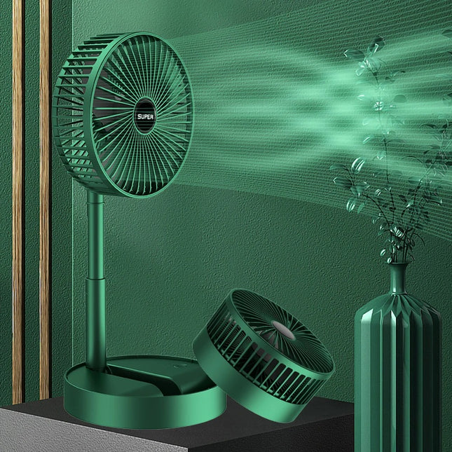 Rechargeable - Portable Telescopic Folding Fan Table Desk Fan | 3 Speeds Adjustable Height Fan