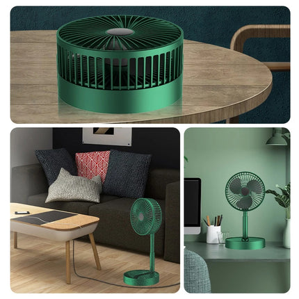 Rechargeable - Portable Telescopic Folding Fan Table Desk Fan | 3 Speeds Adjustable Height Fan