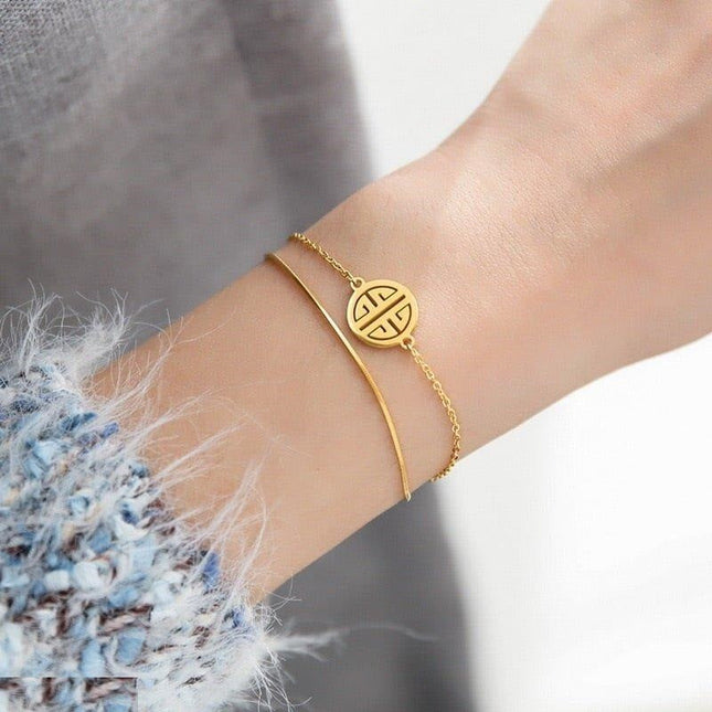 Layered hand Bracelet Adjustable