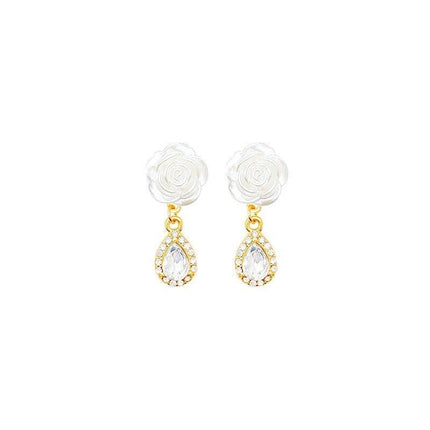 Flower Tear Drop Earrings