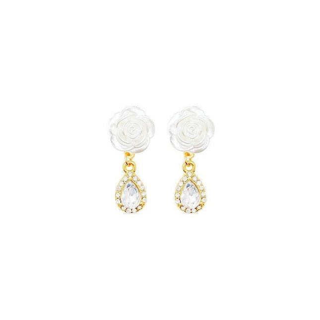 Flower Tear Drop Earrings