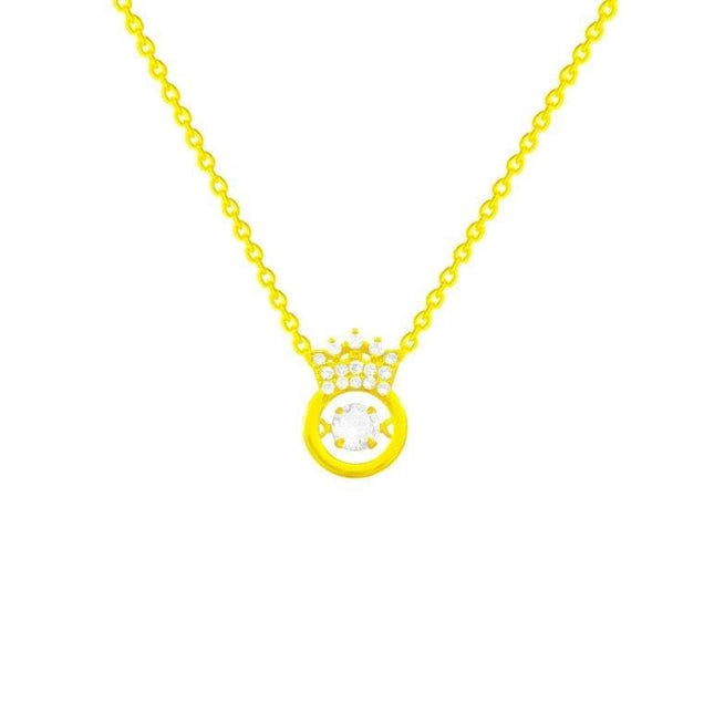 Crown Pendent with Gold-Plated Silver Necklace.