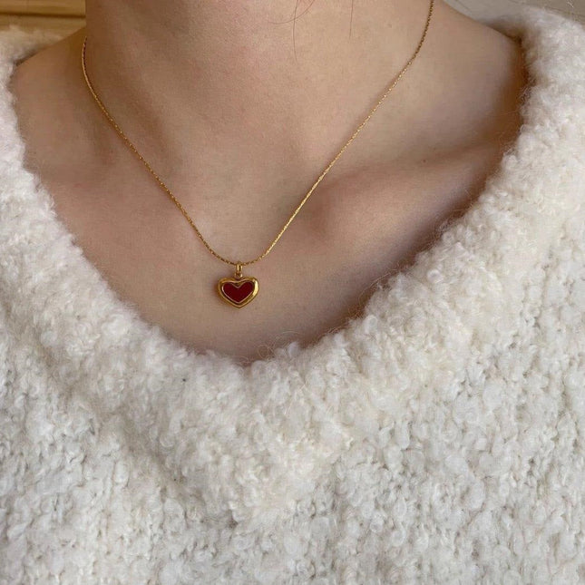 Heart-Shaped Pendant with Gold-Plated Silver Necklace.