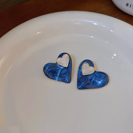 Double Heart Drop Earrings