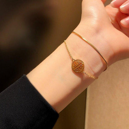 Layered hand Bracelet Adjustable