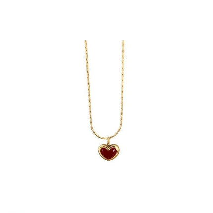 Heart-Shaped Pendant with Gold-Plated Silver Necklace.