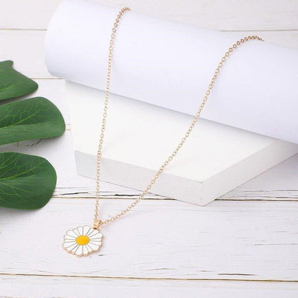 Flower Pendent  with Gold-Plated  Necklace