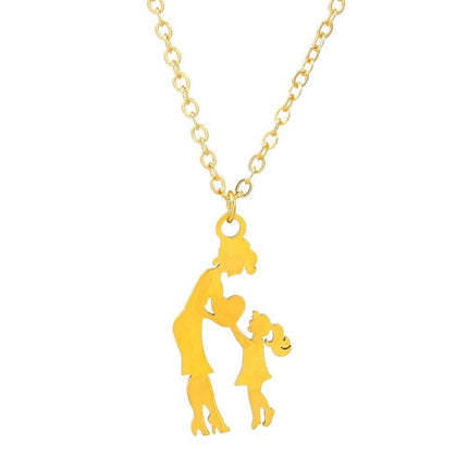 Mother Love Pendent with Gold-Plated  Necklace