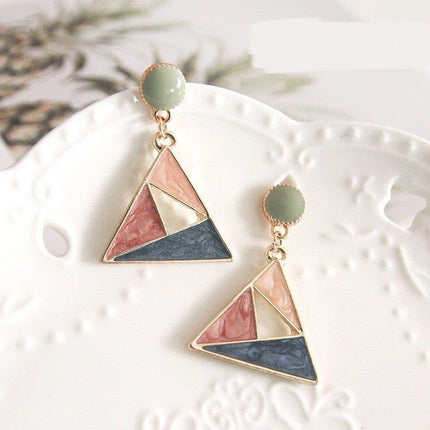 Painted Triangle Drop Earrings