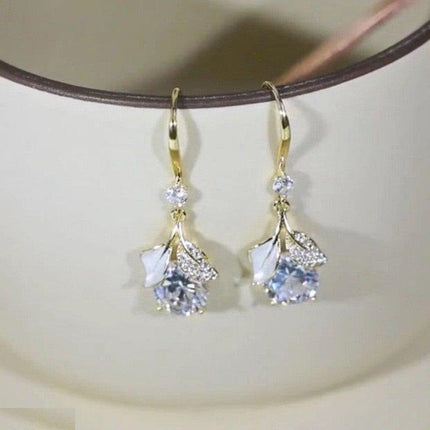 Double Leaf Drop Earrings