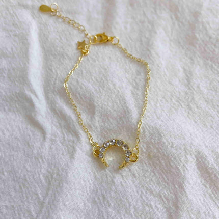Moon & Star Hand Bracelet Adjustable