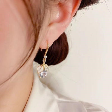 Double Leaf Drop Earrings