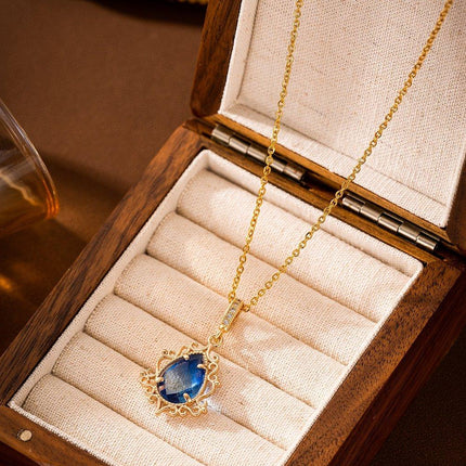 Teardrop Cut Bi-Colored Tourmaline Gold Plated Pendants Necklaces